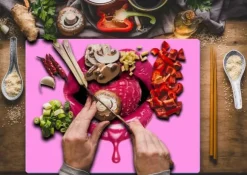 SKÄRBRÄDA I GLAS 52x40 MUNFRUKTER