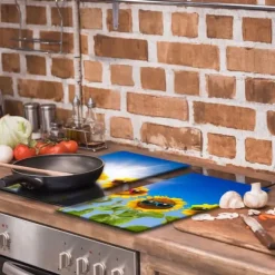 SKÄRBRÄDA I GLAS 2x 30x52 SOLROSOR