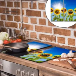 SKÄRBRÄDA I GLAS 2x 30x52 SOLROSOR