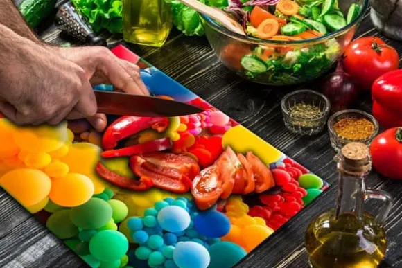 SKÄRBRÄDA I GLASPLATTA 52x40 BALLONGER