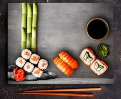 SKÄRBRÄDA I GLASPLATTA 52x40 BAMBU