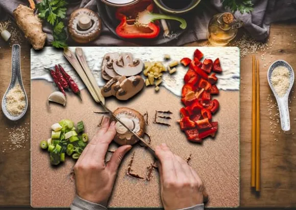 SKÄRBRÄDA I GLASPLATTA 52x40 BEACH