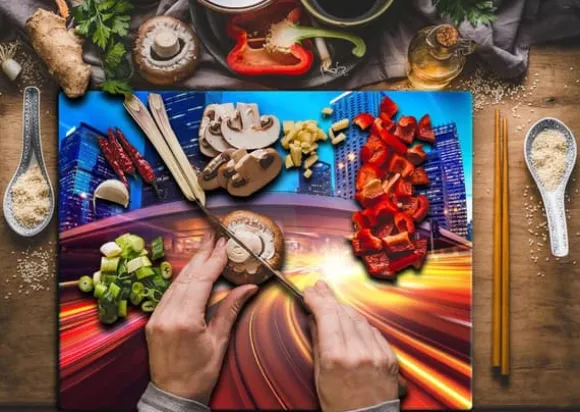 SKÄRBRÄDA I GLASPLATTA 52x40 CITY