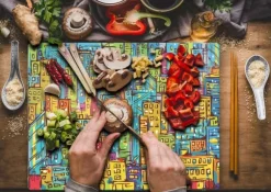 SKÄRBRÄDA I GLASPLATTA 52x40 CITY