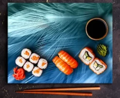 SKÄRBRÄDA I GLASPLATTA 52x40 FJÄDRAR