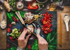 SKÄRBRÄDA I GLASPLATTA 52x40 FRUKT