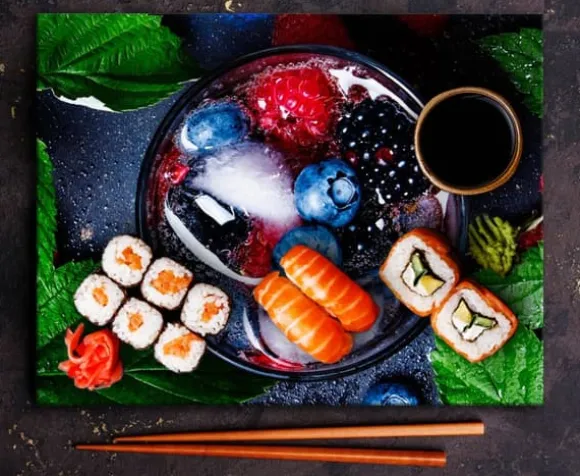 SKÄRBRÄDA I GLASPLATTA 52x40 FRUKT