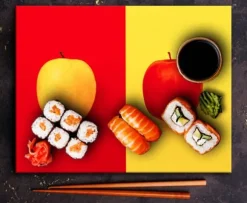 SKÄRBRÄDA I GLASPLATTA 52x40 FRUKT