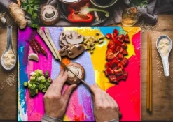 SKÄRBRÄDA I GLASPLATTA 52x40 FÄRGER