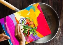 SKÄRBRÄDA I GLASPLATTA 52x40 FÄRGER