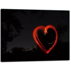 SKÄRBRÄDA I GLASPLATTA 52x40 HJÄRTA