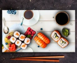 SKÄRBRÄDA I GLASPLATTA 52x30 KAFFE