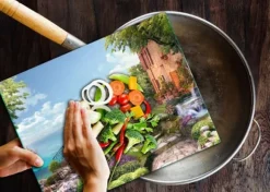 SKÄRBRÄDA I GLASPLATTA 52x40 LANDSKAP