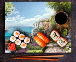 SKÄRBRÄDA I GLASPLATTA 52x40 LANDSKAP