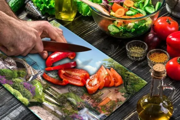 SKÄRBRÄDA I GLASPLATTA 52x40 LANDSKAP