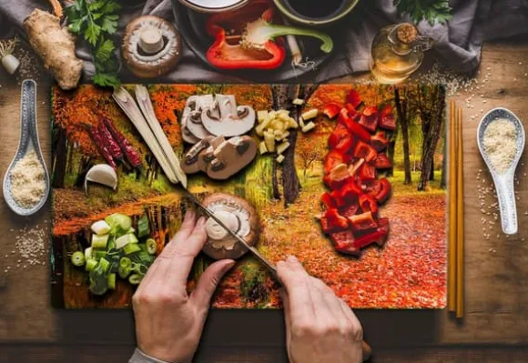 SKÄRBRÄDA I GLASPLATTA 52x30 LANDSKAP