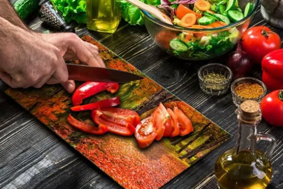 SKÄRBRÄDA I GLASPLATTA 52x30 LANDSKAP