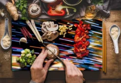 SKÄRBRÄDA I GLASPLATTA 52x30 LJUS