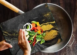 SKÄRBRÄDA I GLASPLATTA 52x40 MARMOR