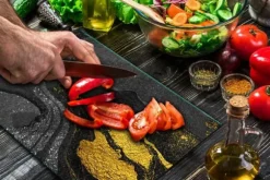 SKÄRBRÄDA I GLASPLATTA 52x40 MARMOR