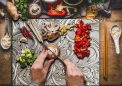 SKÄRBRÄDA I GLASPLATTA 52x40 MÖNSTER