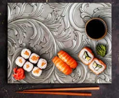 SKÄRBRÄDA I GLASPLATTA 52x40 MÖNSTER