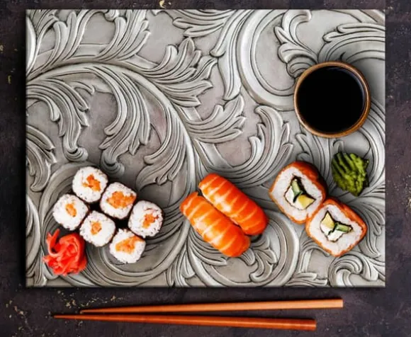 SKÄRBRÄDA I GLASPLATTA 52x40 MÖNSTER