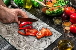 SKÄRBRÄDA I GLASPLATTA 52x40 MÖNSTER