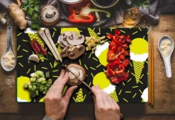 SKÄRBRÄDA I GLASPLATTA 52x30 MÖNSTER