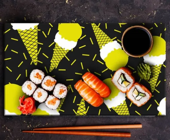 SKÄRBRÄDA I GLASPLATTA 52x30 MÖNSTER