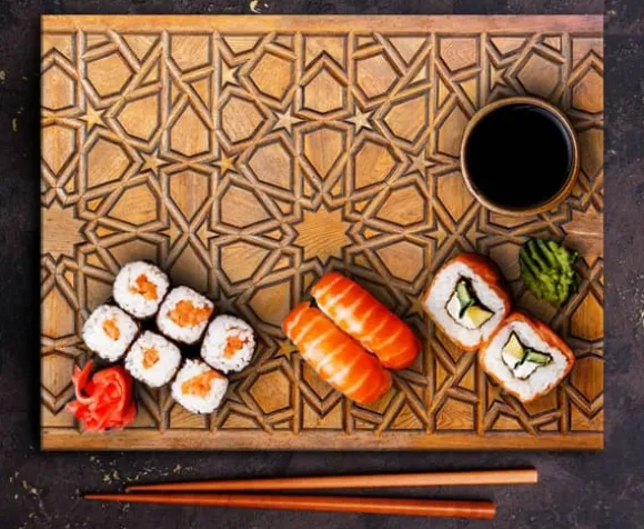 SKÄRBRÄDA I GLASPLATTA 52x40 MOSAIK