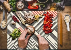 SKÄRBRÄDA I GLASPLATTA 52x40 MODERN