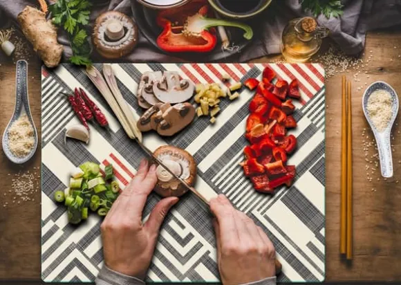 SKÄRBRÄDA I GLASPLATTA 52x40 MODERN