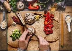 SKÄRBRÄDA I GLASPLATTA 52x40 TRÄ