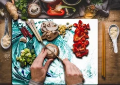 SKÄRBRÄDA I GLASPLATTA 52x40 VÅG