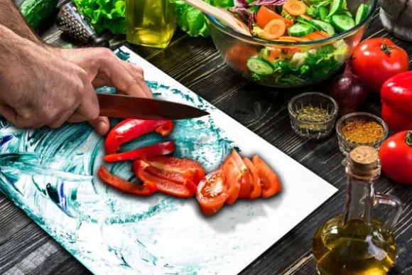 SKÄRBRÄDA I GLASPLATTA 52x40 VÅG