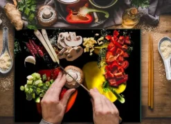 SKÄRBRÄDA I HÄRDAT GLAS 30x22 PEPPER