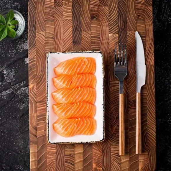 Skärbräda, skärbrädor i trä för kök med och skärbräda för kött och ostbricka, kraftig serveringsbricka