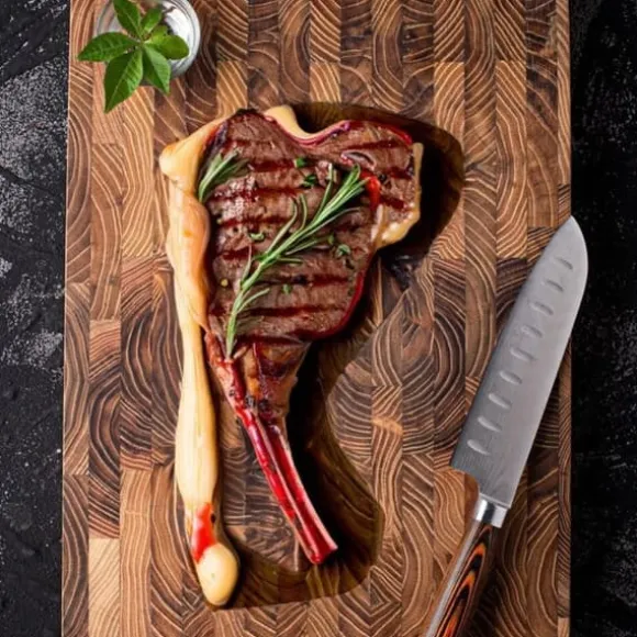 Skärbräda, skärbrädor i trä för kök med och skärbräda för kött och ostbricka, kraftig serveringsbricka