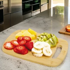 Skärbrädeset i bambu, 3 delar, lätt att rengöra