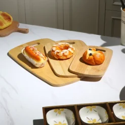 Skärbrädeset i bambu, 3 delar, lätt att rengöra