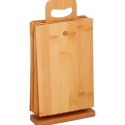 Skärbrädeset i bambu med ställ 7 delar