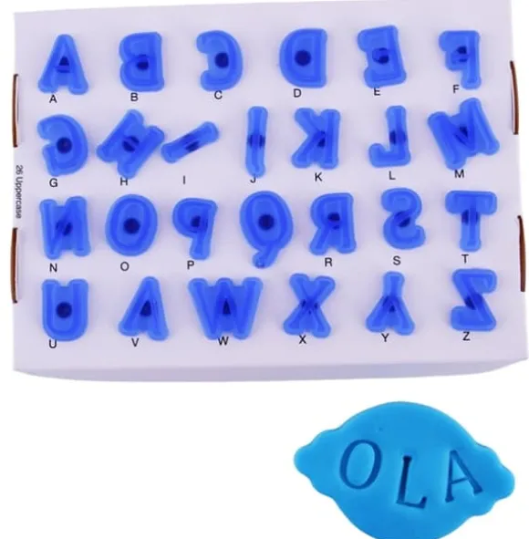 Skriv ut sockerpasta mall VERSALER ALFABETEN