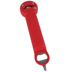 Skruv med justerbar lock i rostfritt stål 3 i 1 multifunktionell indragbar burk Flasköppnare Pop Fliköppnare Extra öppningsverktyg för flask Röd