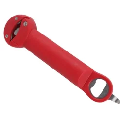 Skruv med justerbar lock i rostfritt stål 3 i 1 multifunktionell indragbar burk Flasköppnare Pop Fliköppnare Extra öppningsverktyg för flask Röd