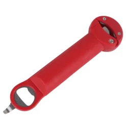 Skruv med justerbar lock i rostfritt stål 3 i 1 multifunktionell indragbar burk Flasköppnare Pop Fliköppnare Extra öppningsverktyg för flask Röd