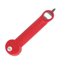 Skruv med justerbar lock i rostfritt stål 3 i 1 multifunktionell indragbar burk Flasköppnare Pop Fliköppnare Extra öppningsverktyg för flask Röd