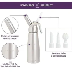 Skumsifon - Mastrad - F49314 - 0,5 L - För varma och kalla förberedelser - 6 till 8 personer