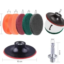 Skurborstar / Rengöringsborstar till borrmaskin 22 delar