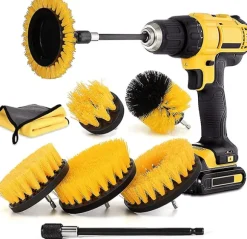 Skurborstar till borrmaskin/skruvdragare Gul 8 delar